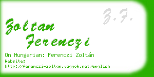 zoltan ferenczi business card