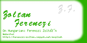 zoltan ferenczi business card